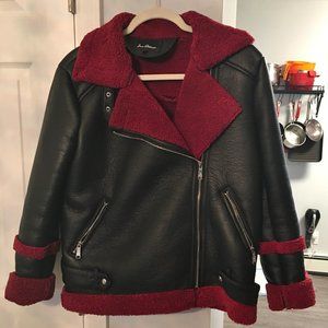 SAM EDELMAN VEGAN LEATHER BOMBER JACKET